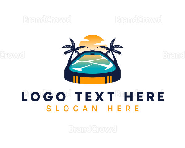 Swimming Pool Resort Logo