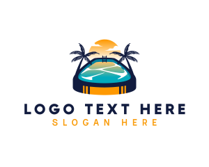 Pool - Swimming Pool Resort logo design