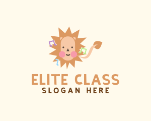 Cute Lion Cartoon logo design