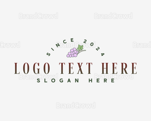 Winery Grape Fruit Logo