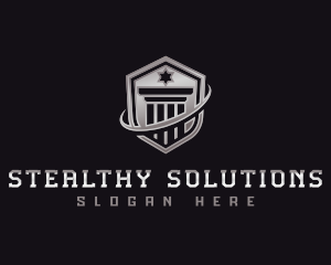 Shield Column Security logo design