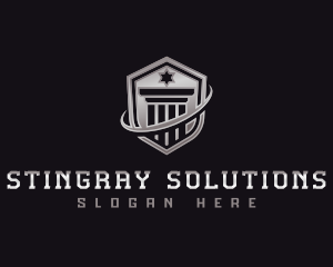 Shield Column Security logo design