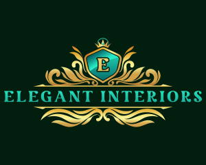 Royal Crown Elegant Shield logo design