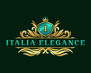 Royal Crown Elegant Shield logo design