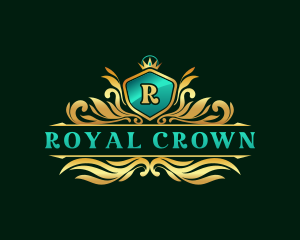 Royal Crown Elegant Shield logo design