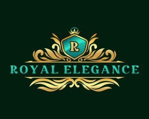 Royal Crown Elegant Shield logo design