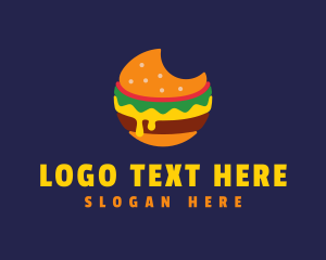 Fast Food - Cheesy Burger Bite logo design