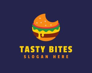 Burger - Cheesy Burger Bite logo design