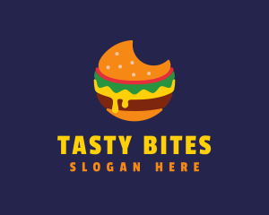 Eat - Cheesy Burger Bite logo design