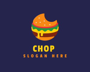 Lunch - Cheesy Burger Bite logo design