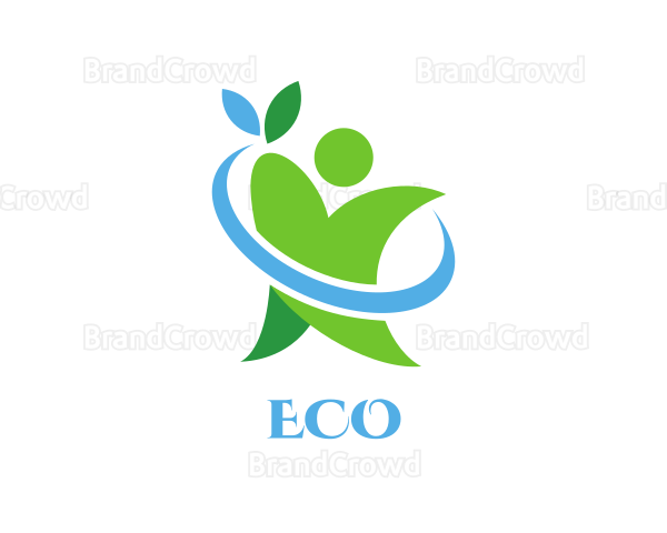 Green Eco Person Logo