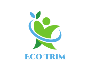 Green Eco Person logo design