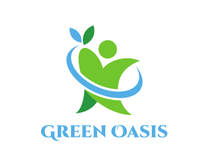 Green Eco Person logo design