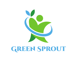 Green Eco Person logo design