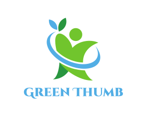 Green Eco Person logo design