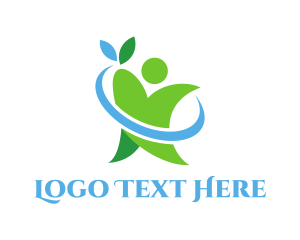Vegetarian - Green Eco Person logo design