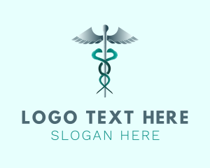 Laboratoty - Medical Caduceus Staff logo design