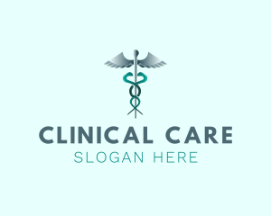 Medical Caduceus Staff logo design