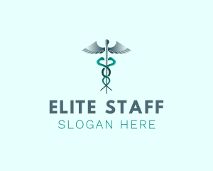 Medical Caduceus Staff logo design