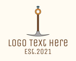 Miner - Jewelry Mining Ax logo design