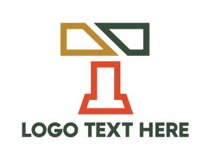 Text - Geometric T Outline logo design