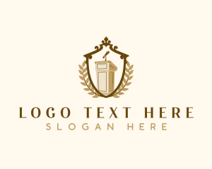 Presentation - Educational Lecturer Lectern logo design