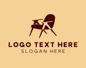 Dinner Set - Chair Furniture Interior Design logo design