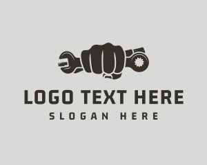 Garage - Mechanic Tools Fist logo design