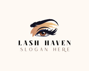 Woman Beauty Eyelash logo design