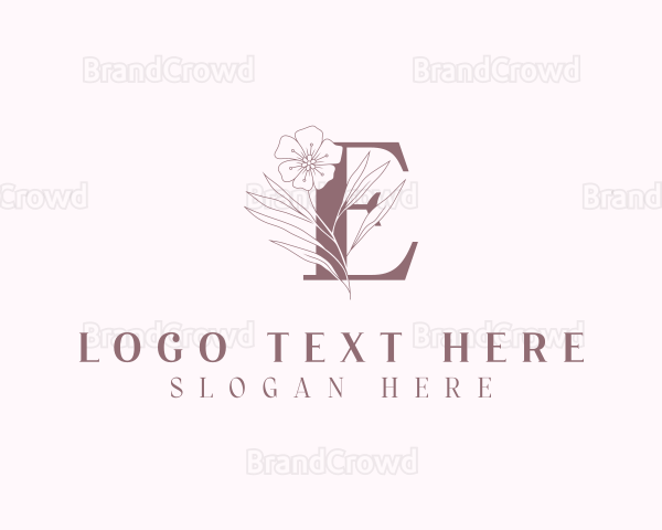 Organic Floral Letter E Logo