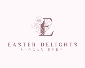 Organic Floral Letter E logo design