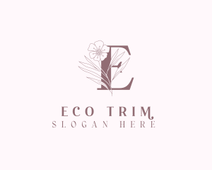 Organic Floral Letter E logo design