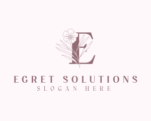 Organic Floral Letter E logo design