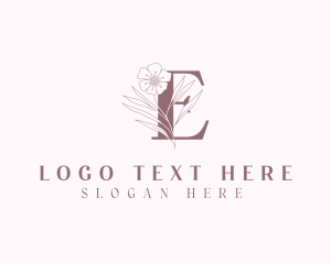 Letter E - Organic Floral Letter E logo design