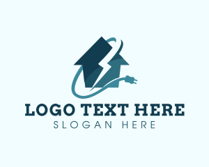 Plug - House Electricity Plug logo design