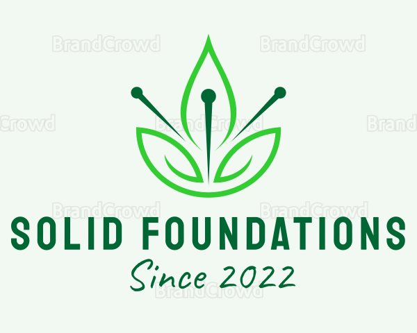 Green Leaf Acupuncture Needle Logo