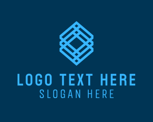 Weaving - Geometric Cube Outline logo design