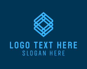 Handwoven - Geometric Cube Outline logo design