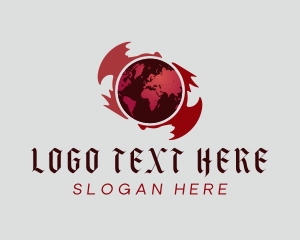 Globe - Double Dragon Earth logo design