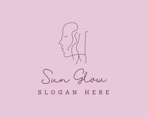 Tanning - Face Nude Body Feminine logo design