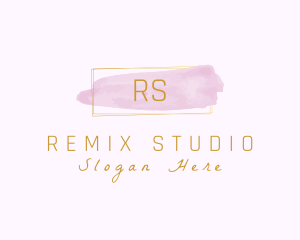 Rectangle Watercolor Cosmetics logo design