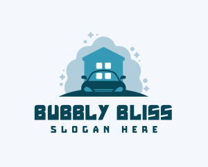 Bubble Clean House Car logo design