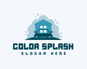 Bubble Clean House Car logo design