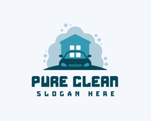 Bubble Clean House Car logo design