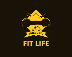 Golden Barbell Fitness Gym  logo design