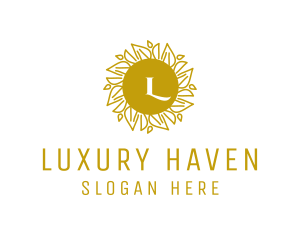 Luxurious Floral Wreath Boutique logo design