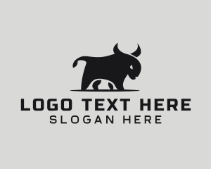 Bullring - Angry Bull Animal logo design