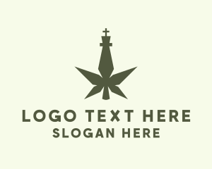 Tobacco - King Marijuana Weed logo design