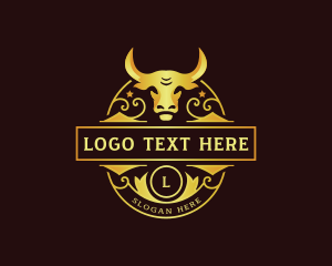 Cattle - Ranch Bull Horn logo design