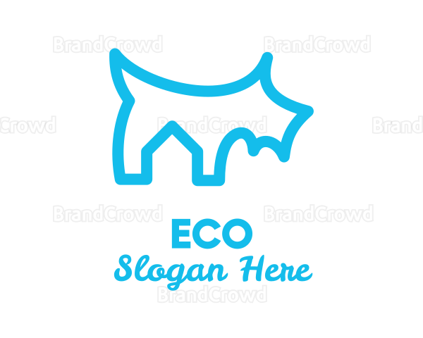 Blue Scottish Terrier Outline Logo